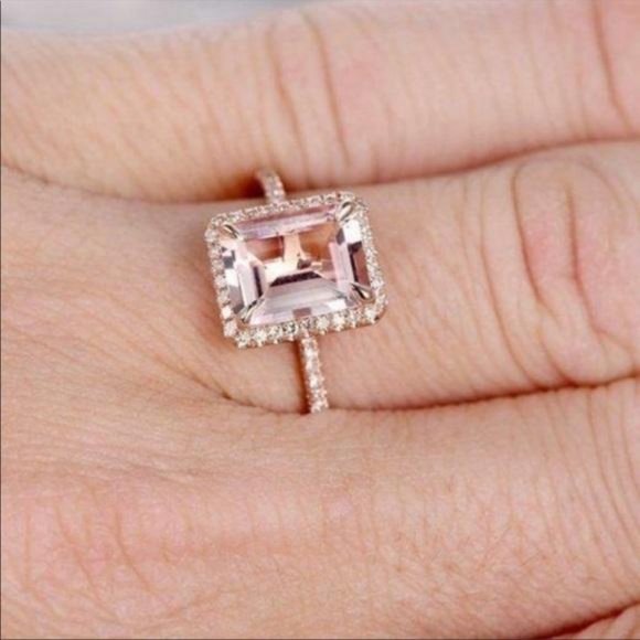 NEW 18K ROSE GOLD MORGANITE RING - Picture 2 of 4